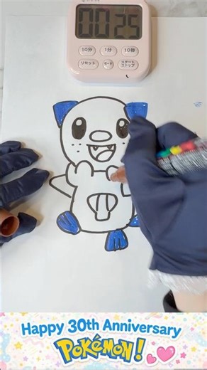 Pokémon Oshawott Drawing Challenge in 3 min #asmr #drawing