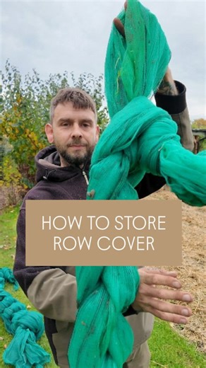 Row Cover Hack - How to efficiently store your insect netting, fleece, and row cover over winter. . #marketgarden #marketgardening #gardeninghacks #gardeninspiration #gardenlove #gardeninglife #allotment #allotmentgarden #rowcover #lifehack #smallscalefarming #regenerativeagriculture #smallholding #smallholdinguk #homesteading #homestead | Lawsons Market Garden