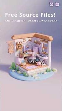 How to Create a Cute 3D Room Web Developer Portfolio with Blender and Three.js #shorts