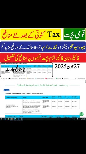 Qaumi Bachat Decreased Profit Rates from 27-06-2025 | National Savings new profit rates 27 06 2025, national savings Pakistan, National Savings New profit rates 27-06-2025, قومی بچت 1 لاکھ روپے پر منافع 27 جون 2025, National Savings New Profit Rates From 27-06-2025, qaumi bachat and private banks profit withholding Tax increased on interest rates 13-06-2025, Bank profit rate 2025, Bank profit rates pakistan 2025, National Saving New Profit Rate 2025, National Savings New Latest Profit Rates Jun 