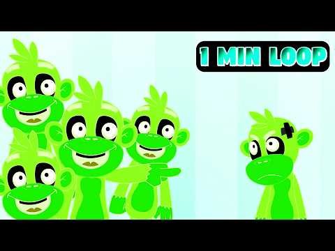 🐒 Five Little Monkeys Jumping on the Bed 🎶 [3 MIN LOOP REMIX] Sound Variations Rhymes & Kids Songs