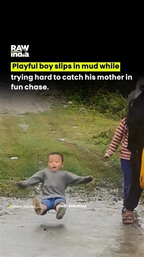 Playful boy slips in mud while 🥹😊 #love #moments #cute #viral #trending #shorts