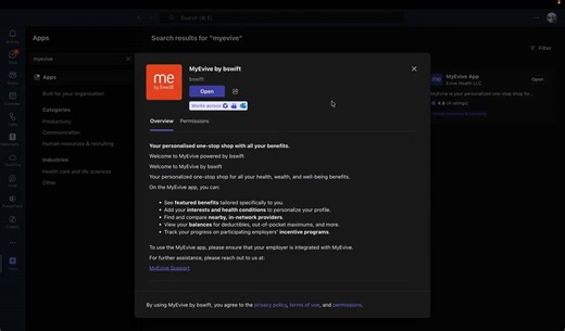 MyEvive by bswift MS teams APP