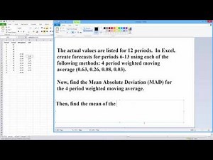 How to Find the MAD for a Weighted Moving Average. [HD]