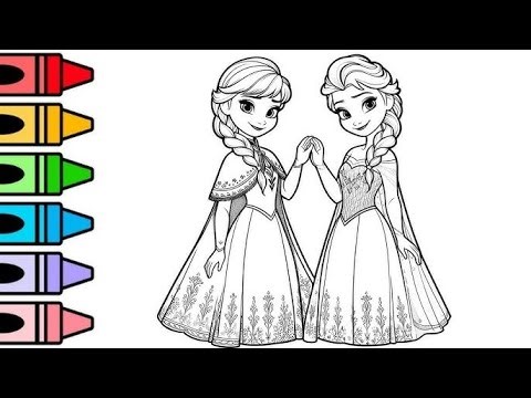 Anna Elsa Frozen Drawing , Panting And Coloring For Kids And Toddlers_Child Art
