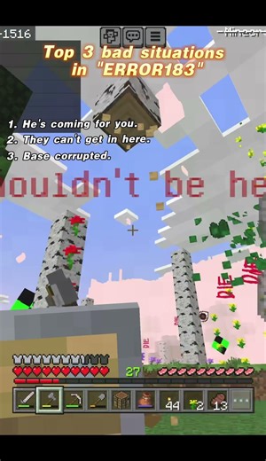 top 3 bad situations in ERROR 183... #mcpe #error183 #addon #minecraft