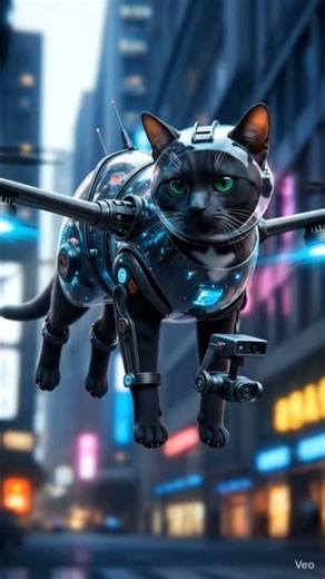 Flying cat drone cat