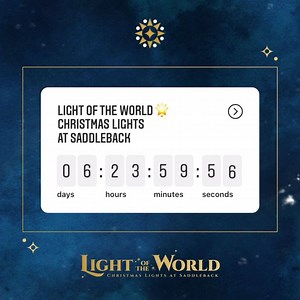 The Christmas lights at Saddleback are almost ready! Have you reserved your spot yet?✨🚗 Drive through experience is on December 1-24, 6:00-9:00 PM. Address: 1 Saddleback Pkwy, Lake Forest, CA 92630 Sign up your car at saddleback.com/lights *Must be registered to attend. #christmasatsaddleback #lightoftheworld @saddlebackvisualarts @saddlebackworship @saddlebacksingles @saddlebackkidslf Saddleback Church | Saddleback Church Lake Forest