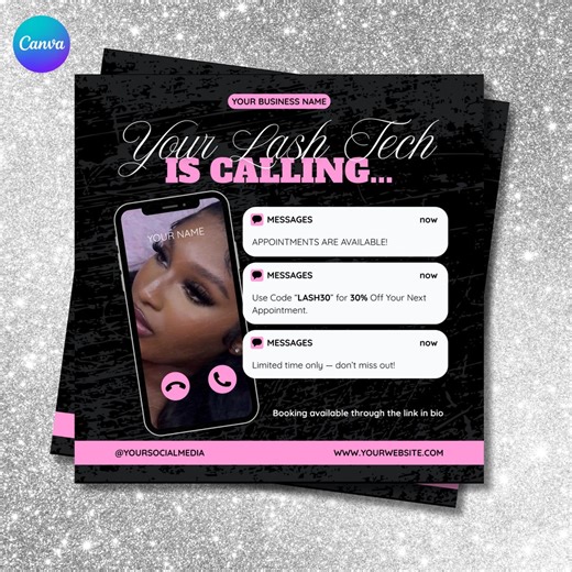 Lash Tech Flyer Template: Bold Instagram Post (digital Download) - Etsy