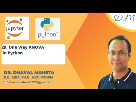 29. One Way ANOVA in Python || Dr. Dhaval Maheta