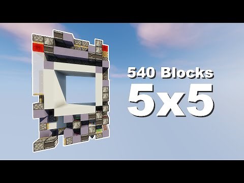 A faster 5x5 Piston Door / 540 Blocks / Minecraft Tutorial