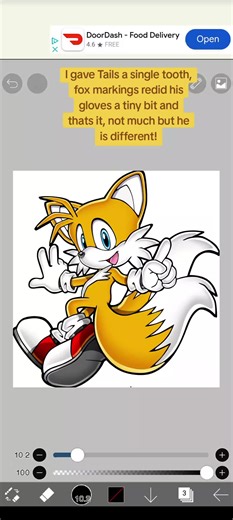 Creative Tails Redesign in Sonic 2 Anime Style