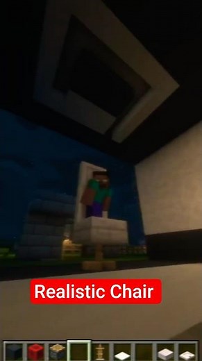 Minecraft Realistic Chair Build Tutorial | Easy Furniture Design (Bedrock & Java) #minecraft