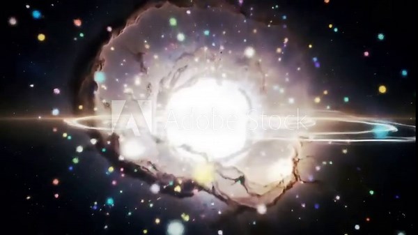 Abstract glowing energy halo with fire rays and laser vortex in the middle—cosmic and powerful visual in 4K.