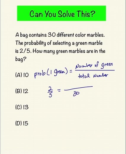 How Many Marbles Are Green? | Probability
