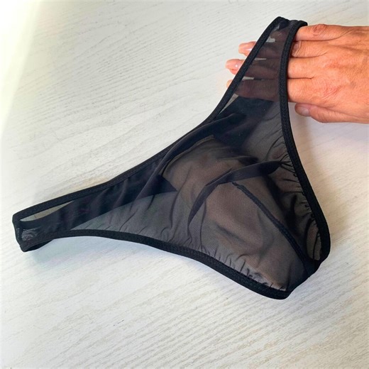 Mens Thong Black Mesh| Feminine Transparent Panties for Him Gift | Black Sheer Briefs| Size XS-XXXL| Crossdresser Lingerie| Sexy Underwear - Etsy