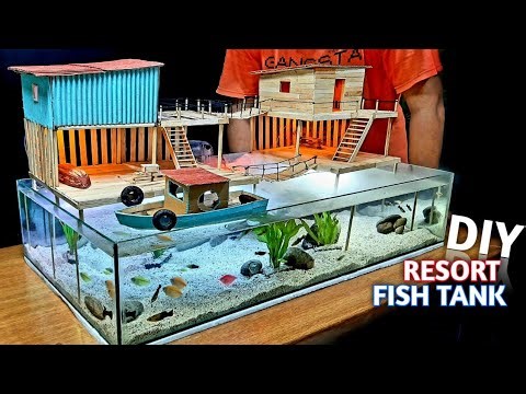 Create A Fish Tank with A Simple Fishing Resort Decoration - FISH TANK DECORATION