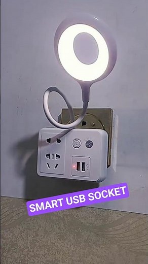 Smart USB Socket with LED Ring Light 💡 2 USB Ports & Universal Plug Adapter #shorts