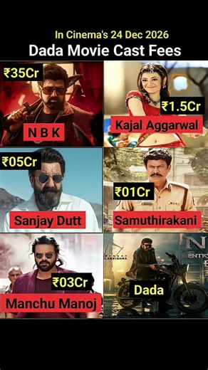 DADA Movie Cast Fees? 💸Here’s an estimated look at the cast remuneration of DADA, featuring Nandamur