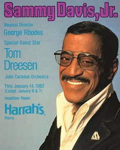 It was this day in 1982 Sammy finished his run at Harrah’s Reno! Note the “Super Sammy” pin on his lapel. *Special thanks to @devinsarno for the Harrah’s cards! If you have any Sammy memorabilia you’d like to help us preserve, please feel free to reach out! #sammydavisjr #sammydavis #sammydavisjunior #sdj #sammycentennial #music #history #harrahs #reno #onthisday #thisdayinhistory #1982 #1980s #ratpack #theratpack #supersammy #superhero #preservation #peace #love #togetherness | Sammy Davis Jr.