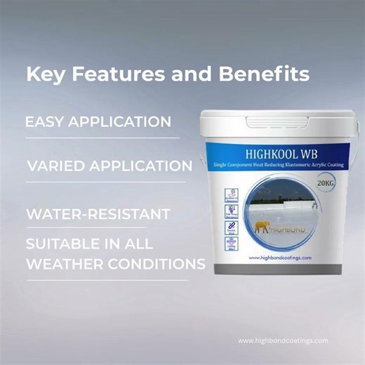 Highkool WB – Heat Reducing Roof Coating | Waterproof Cool Roof Solution