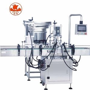 [Hot Item] Automatic Linear Capping Machine Screw Pump Disc Round Bottle Capper Machines with Lid Feeder