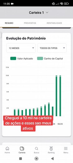 Cheguei a 10 mil investidos na carteira de ações e esses são meus ativos #acoes #bbas3 #isae4