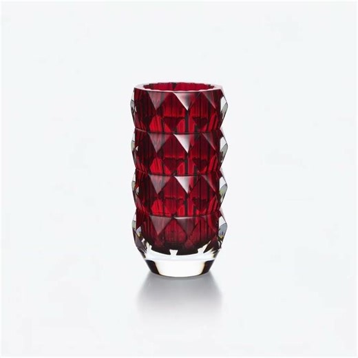2817143 Baccarat Louxor Round Vase Small Red Crystal | Product Showcase