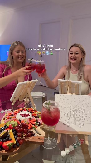 Christmas Themed Paint & Sip Ideas for Girls' Night