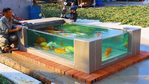 How to build a 3-sided glass outdoor fish tank