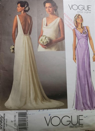 Vintage Vogue V2965 Bridal Gown Sewing Pattern – Bias Cut Wedding Dress, 1990s Size 10 12 14 UNCUT - Etsy Canada