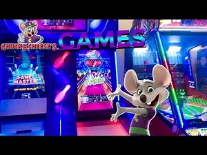 Playing All Arcade Games at Chuck E Cheese!!