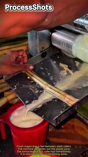 Traditional Sugarcane Juice Machine Crushing Cane with Steel Rollers #process #worker