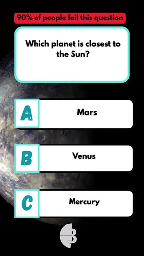 Which planet is closest to the Sun? #quiz #mindbendingquiz #brainteaser #mindgames #braintest
