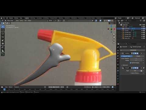 Spray Bottle Modeling in Blender | Part-2| Beginners | Daily 3D Learning