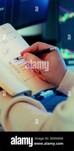 Business planning notebook checklist strategy financial analysis workspace handwritten notes task list organization decision process trading charts background productivity management fintech workflow Stock Video Footage - Alamy