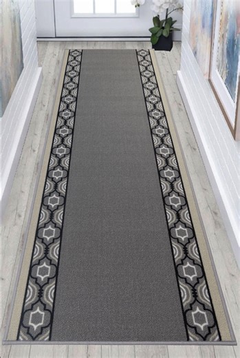 Customizable Gray Trellis Runner Rug: Non-skid, Cut to Length, 26", 32" , 36" Wide, up to 50 Ft Long - Etsy