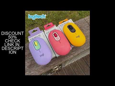 Logitech M350 POP Ergonomic Wireless Mouse, Quiet Click, 2-Device Pair, Colorful Style, 18-Month Bat