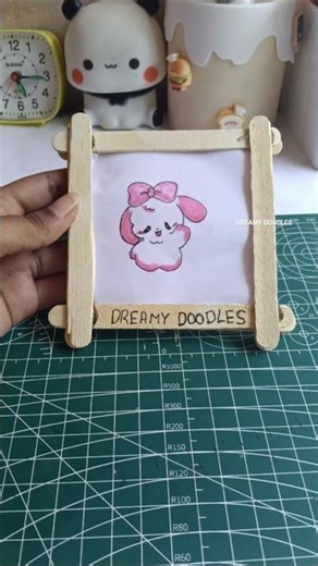 Ice cream stick frame-il vekkan perfect cute mini photo 💕✨#icecreamstickcraft #shorts