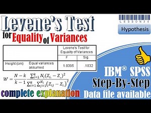 Levene's test for equality of variances in SPSS