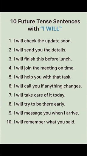 I WILL – Modern Daily Use Sentences #englishforbeginners #english