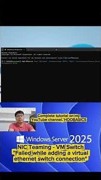 Failed while adding virtual Ethernet switch connection error #hoobasics #server2025