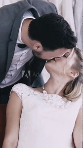 Happy bride and groom in wedding dress prepare for married in wedding ceremony. Romantic love of man and woman couple.