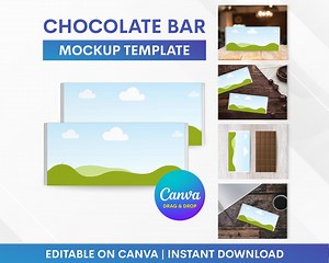 Chocolate Bar Mockup, Chocolate Wrapper Mockup, Chocolate Bar Mockup Template, Chocolate Label Mockup, Canva Mockup Template - Etsy
