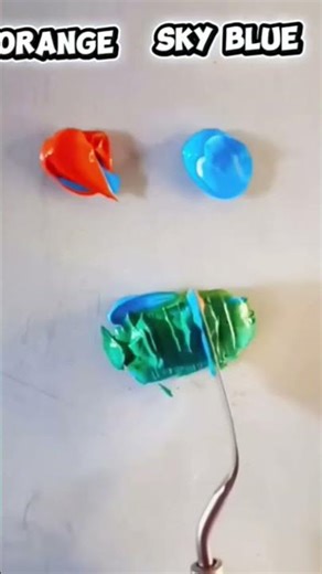 Complementary color experiment 🎨🧡💙 | Orange and Sky Blue mix result#acrylicpaint #colormixingmagic