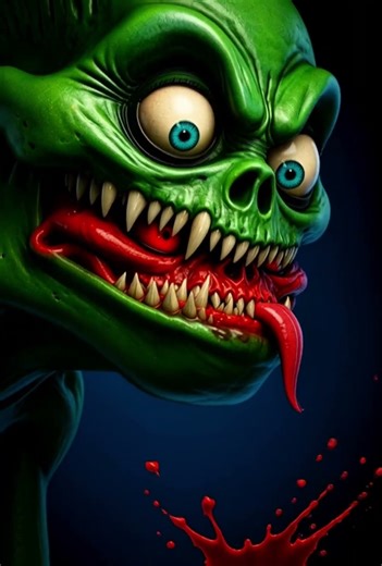 Giant Pumpkin Monster Eating a Smaller Monster 😱🎃#yputubeshorts #ai#asmr #animation #horrorfilms