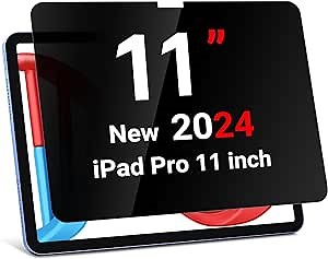 ZOEGAA Privacy Screen Protector for iPad Pro 11 inch M4 5th Gneeration 2024,Anti Blue Light Glare Spy Private Filter