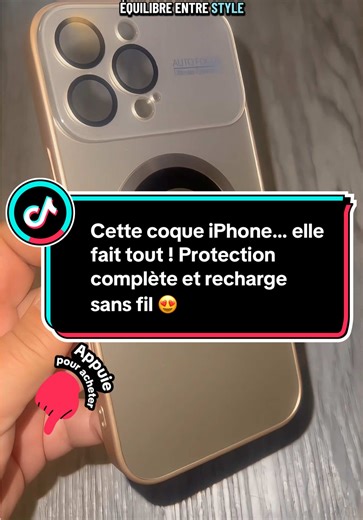 Coque résistante, style givré et chargement magnétique intégré ⚡ Protection complète pour ton iPhone, élégante et pratique. #coque #iphone #chargesansfil #portable #tiktokshop