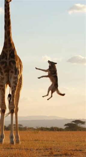 “Giraffe vs Wolves – Hilarious Jungle Battle!”