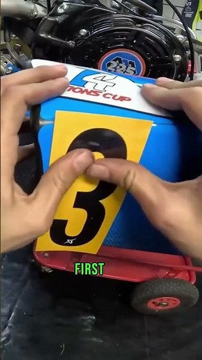 How to apply go kart stickers: the pro way!🤩✅ #motorsport #mechanic #gokart